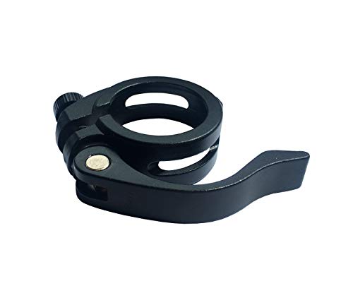 DEERU Aluminum Quick-Release Seat Post Clamp 40mm Bike Seat Clamp Fold Bike Seatpost Clamp, Black