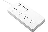 Iron-m WiFi Smart Power Strip Surge Protector, 4-Outlet 4-USB with 5-Foot Cord, Remote Control via Smart Phone, Work with Alexa