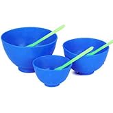 BONEW 3PCS Flexible Rubber Mixing Bowl +3 Spatulas Dental PVC Rubber Mixing Bowl for Alginate and Plaster Materials