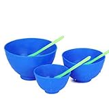 BONEW 3PCS Flexible Rubber Mixing Bowl +3 Spatulas