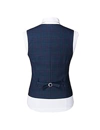 Juego de 3 piezas de trajes de lujo a cuadros para hombre con un solo botón.