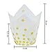 Resinta 150 Pieces Tulip Baking Cups Cupcake or Muffin Liners for Birthday Party Wedding Decoration,White With Gold Dots