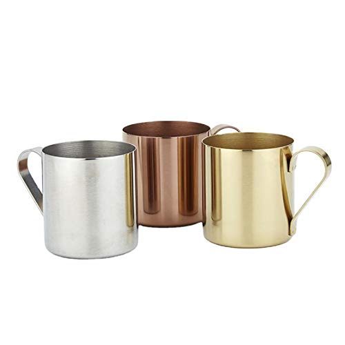 WAWAYU Kupferbecher, Einfacher und Modische Edelstahl 304 Becher, Metall, Kupfer, Glas, Becher, Moskau Cocktail-Glas… – Bild 3