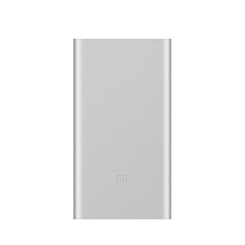 Xiaomi Mi 2 – 10000 mAh Power Bank (14.1 mm Slim Schutzhülle, Zwei Formen-Schnellladefunktion) Farbe Silber