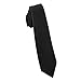 Luther Pike Mens Satin Skinny Necktie Tuxedo & Wedding Tie (Black)