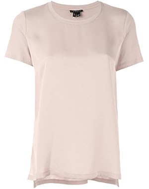 Theory Women's Apdime Modern GGT Mixed Media Top in Blush (Pink) Size Medium