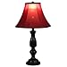 Home Source Industries LMP10788B Traditional Table Lamp with Red Fabric Shade, 25-Inch Tall, Deep Brown