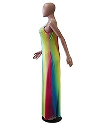 Chicmay - Vestido largo sin mangas para mujer, sin mangas, cuello redondo, con bolsillos