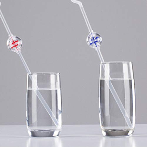 Karooch Windmill Shape Transparent Drink Straw Retractable Curved Drink DIY Art Extended Hard Straw for Cocktail Party Sweet Shop Beverage Shop Decoration