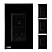LIVOLO Black US Standard Vertical Duplex Receptacle Electrical Outlets (4 Pack with Tempered Glass Panel(15A),AC 110~220V