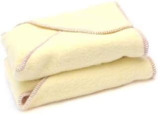 Kissaluvs Cotton Fleece Contour Diaper, 2 Pack, Yellow, Medium/Large 15-30lbs