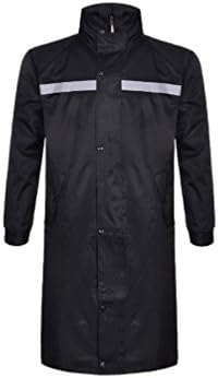 ColorDrip Men's Thickened Windbreaker Long Raincoat Large Black