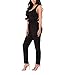 Ageena Womens Sleeveless Drawstring Cross Back Long Pants Jumpsuit Romper, Black, Medium