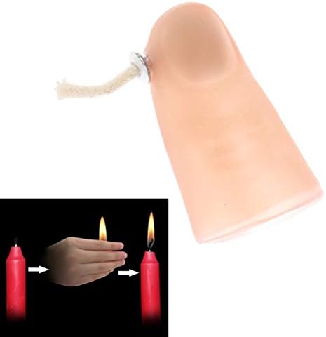 between buringfor 2 Pcs Magic Tricks Prop Candle Flame Movement Fire Rubber Finger Thumb Magic