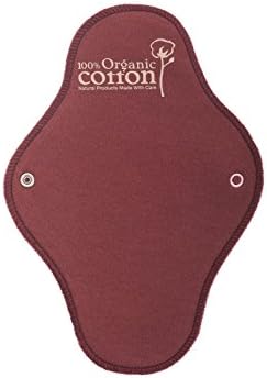 Organic Cotton - 100% Pure Organic Cotton Reusable Daily Panty Liners. Pack of 6 soft cotton, slim, absorbent and hygienic panty liners. All natural - environmentally friendly and GOTS approved. Bordeaux