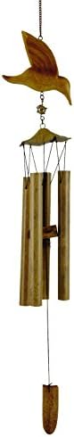 SJL Hummingbird Handcrafted Wooden Bamboo Wind Chime