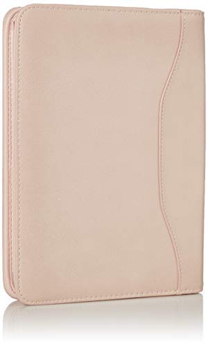 Professional PU Leather Padfolios Business Portfolio Document Organizer & Holder Padfolio Case for Notepads,Pens,Phone,Documents,Business Cards Blush (Metallic Pink, A4 Large)