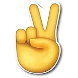 Magnet Me Up Peace Hand Emoticon Magnet Decal, 5