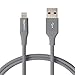AmazonBasics Lightning to USB A Cable, Advanced Collection, MFi Certified iPhone Charger, Grey, 3 Foot primary