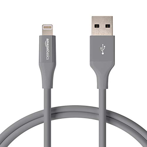 AmazonBasics Lightning to USB A Cable, Advanced Collection, MFi Certified iPhone Charger, Grey, 3 Foot