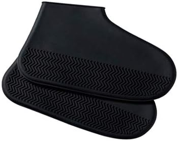 Waterproof Shoe Covers, Premium Reusable Silicone Shoe Covers for Men Women Kids, Durable Non-Slip, Heavy Duty Silicone Boot Shoe Covers for Indoor/Outdoor & Traveling(Medium, black)