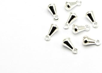 100pcs Mini Teardrops Charms in Bright Silver, Chain Extender Ends, Droplets. Jewelry Findings Supplies #SD-S7541