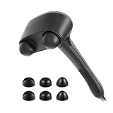 Naipo Handheld Massager Double Head Percussion Massager Electric with 6 Interchangeable Nodes,Heating Function and Variable Speeds for Back Neck Shoulder Arm Leg Body Pain Relief