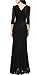 REPHYLLIS Women's Retro Floral Lace Vintage Bridesmaid Wedding Long Dress(S,Black)