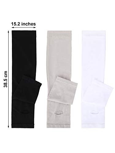 6 Pairs Long Arm Sleeves Unisex Cooling Sleeves UV Protection Sleeves Arm Cover (Color Set 1)