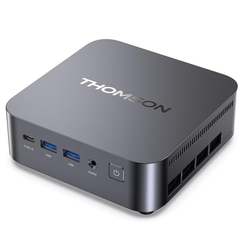 THOMSON K3 Mini PC with Ryzen 7 7730U (8N/16H, up to 4.5GHz), 16GB DDR4 512GB SSD, Mini Computer with WiFi 6, BT5.2, Triple Output 4K, VESA Mount, for Office, Design and School