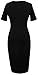 Homeyee Women's Fashion Colorblock Short Sleeve Slim Wear to Work Dress 483 (Medium, Red)