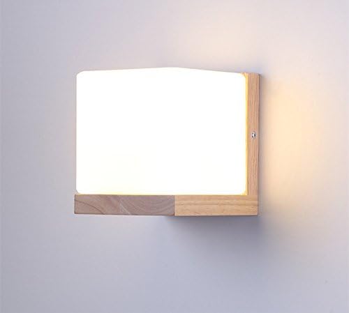 BOKT Modern Minimalist Bedroom Wall Lamp Mini Porch Wall Sconces Home Decor Milky White Square Glass Box