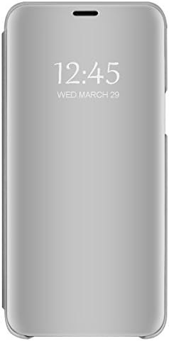 Galaxy S8 Mirror Case Electroplate Clear View Flip Leather Cover with Kickstand