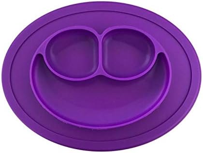 SAYGOGO Baby Silicone Placemat, Anti-Fall Baby Child Sucker Bowl, Purple