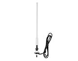 Waterproof Car Marine Radio Antenna Rubber Flexible Mast Radio FM/AM Antenna for Boat Car ATV UTV (White)