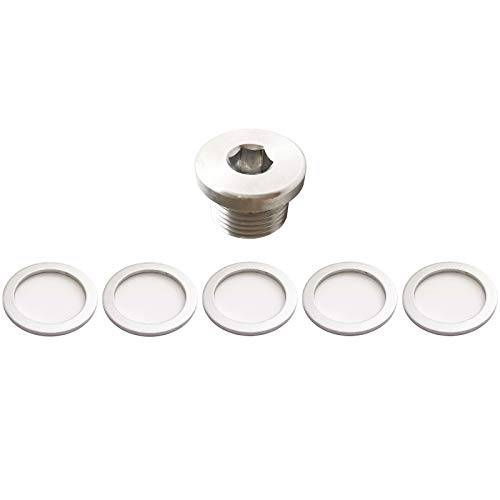 Prime Ave (1) OEM Aluminum Oil Drain Plug + (5) Crush Aluminum Gasket Washers For Porsche