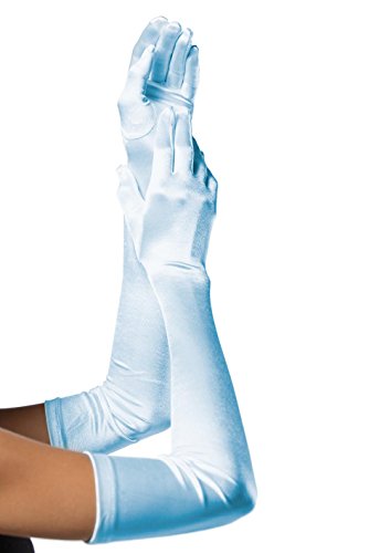 Leg avenue women s long satin gloves, light blue, one s…