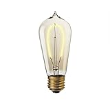 LED ST18 Teardrop Vintage Bulb Hairpin Filament Fully Dimmable 3W Edison Style Warm White E26 Standard Base, Brooklyn Bulb Co. Flatbush Design