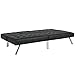 Best Choice Products Modern Leather Futon Sofa Bed Fold Up & Down Couch Recliner Lounger Sleeper Furniture Bk