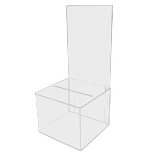 Acrylic Suggestion Box Donation Box Voting Box Collection Box with Front Display Window- ''2 in a Pack''