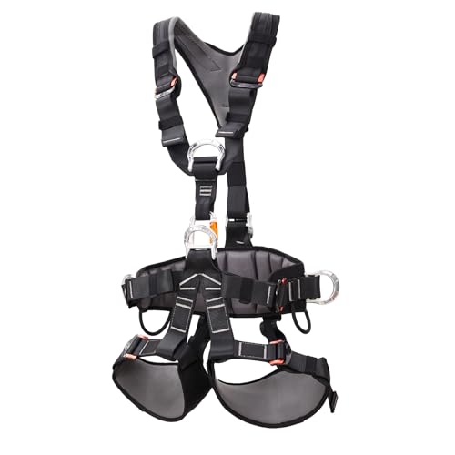 SOB Climbing Harness with Full Body Secure, Removable Waist Belt, Adjustable Safety Belt for Mountaineering, Climbing, Abseiling