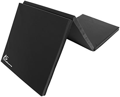 ProSource Tri-Fold Folding Thick Exercise Mat 6’x2’ with Carrying Handles for MMA, Gymnastics, Stretching, Core Workouts