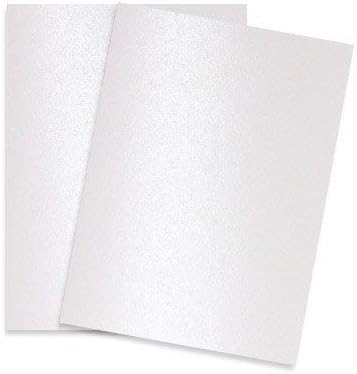 Shimmer Pure White Pearl 107C 8-1/2-x-11 Cardstock Paper 100-pk - PaperPapers 2pBasics 290 GSM (107lb Cover) Letter Size Card Stock Paper - Business, Card Making, Designers, Professional and DIY