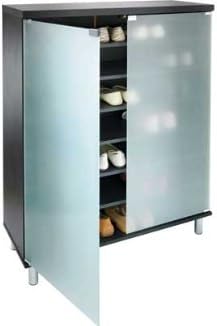 Hygena Milan Storage Cabinet With Frosted Glass Doors Black Amazon Co Uk Kitchen Home
