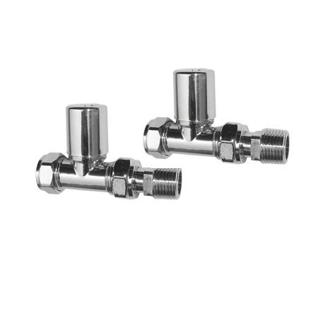 iBathUK Eco Thermostatic Radiator Valve,Round Straight Radiator Valve Pair, Central Heating,Tower Rail Valve- Chrome (Set of 2) — image 1