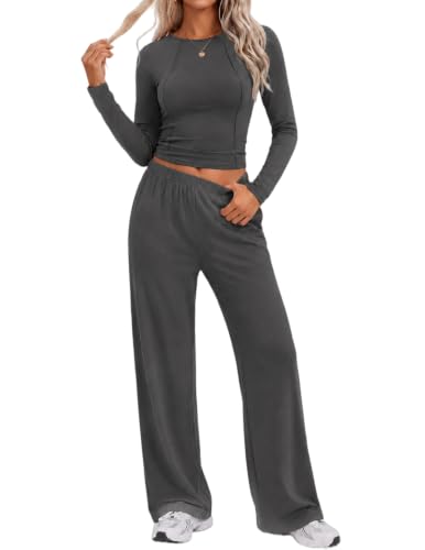 Ekouaer Lounge Sets for Women 2 Piece Matching Outfits 2026 Dark Gray L at Amazon
