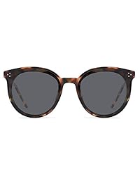 SOJOS - Gafas de sol redondas para mujer, marco grande con remaches DOLPHIN