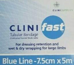 clinifast Tubular Bandage 7.5cm x 5m Long Blue line