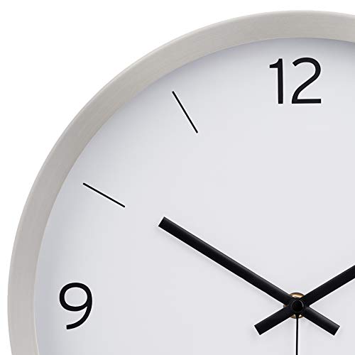 Amazon Basics 12" Dash Wall Clock Nickel The Home Kitchen Store