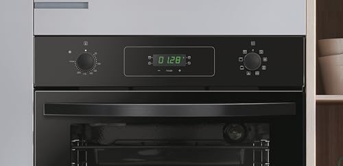 Idea FIDCP N615 L, Horno Multifunción, 65L, 1 Bandeja y 1 Rejilla, Ventilador Radial, Limpieza Aquactiva, Convección + Ventilador, 8 Funciones, Mandos Push&Pull, Puerta Doble Cristal, Negro